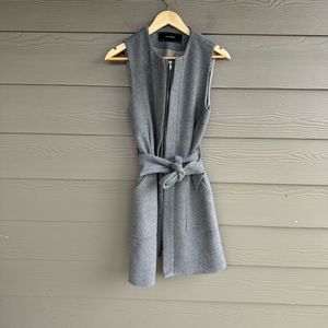 Zara sleeveless wrap tie trench